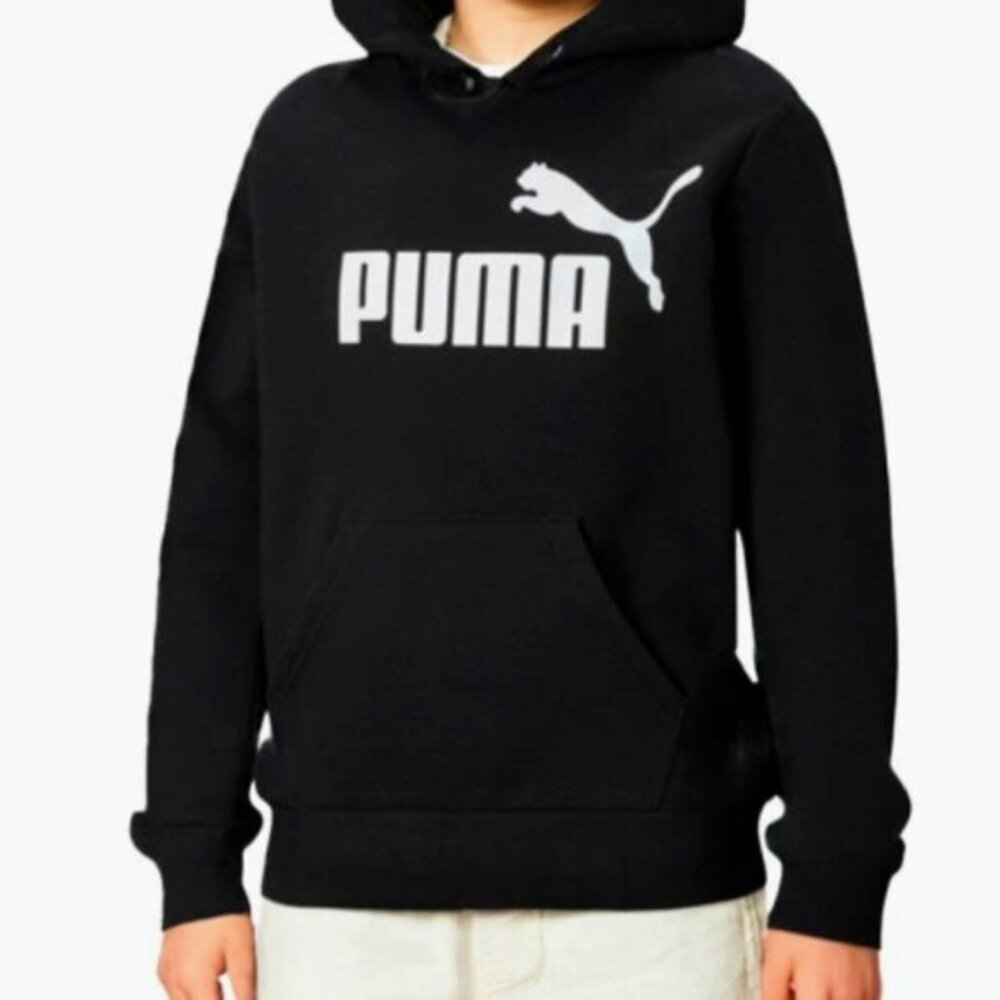 PUMA Kids Unisex Black Fleece Hoodie w/ Silver Logo Size XXS (3–4) NWT